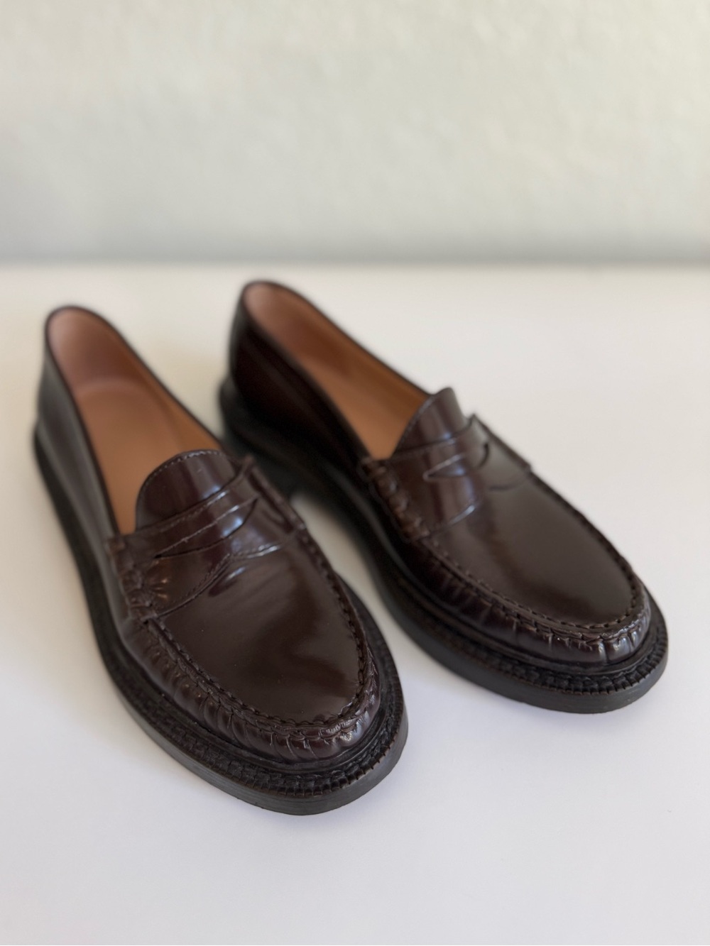 J. Crew Dark Brown Leather Penny Loafers